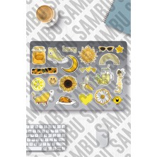 Aydogan's Yellow Aesthetic Temalı Sticker Etiket Seti 2 - Sarı Sticker - Laptop Notebook Telefon