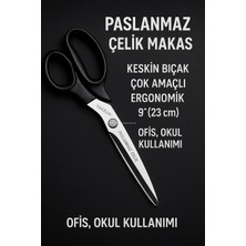 Aydogan's Taksun Paslanmaz Çelik Makas, GL120, Keskin Bıçak, Ofis, Okul Kullanımı, Çok Amaçlı, Dayanıklı Vidalı Yapı, Ergonomik, Hassas Kağıt, Karton, Kumaş Kesimi, Profesyonel Terzi Makası, 9"