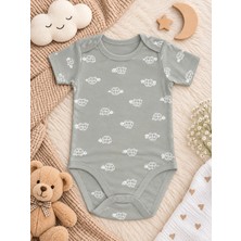 Bulut Anne ve Çocuk Kısa Kollu %100 Pamuklu 1. Kalite Kumaş Çıtçıtlı Body 3-6 Yaş Unisex Renkli Desenli