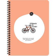 Aydogan's Hisli Şeyler Çizgili Spiralli Stickerli Defter Oturmaya Mı Geldik? 16,5X22,5