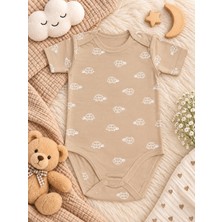 Bulut Anne ve Çocuk Kısa Kollu %100 Pamuklu 1. Kalite Kumaş Çıtçıtlı Body 3-6 Yaş Unisex Renkli Desenli