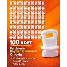 Shop Perde Düğmesi Sıkıştırmalı (100 Adet ) Korniş Kilidi Perde Sonlandırıcı Final ( Stop)