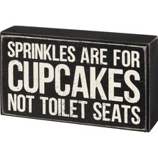 Aydogan's Kutu Işareti - Sprinkles Are For Cupcakes Not Tuvalet Oturağı - Ahşap, 17,7 x 10,75 cm