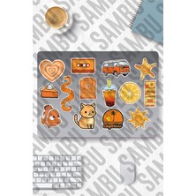 Aydogan's Orange Aesthetic Temalı Sticker Etiket Seti 2 - Turuncu Sticker - Laptop Notebook Telefon