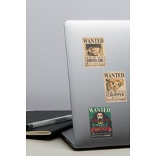 Aydogan's One Piece Wanted Tasarımlı Düz Kesim Sticker Seti - 2,60 cm x 3,80 cm 20 Adet Sticker