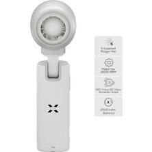 Aydogan's El Vantilatörü | Taşınabilir 14000 Rpm 7 Saat Şarjlı 5 Kademe Mini Fan X6101 (Beyaz)