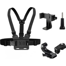 Aksiyon Kamera ve Telefon Tutucu Göğüs Askısı, 4 Parça, Gezi Seyahat ve Sürüşlerde Kullanmak Için INSTA360 X3, X2, X4, X5, One Rs, Go 3, One X, Evo ile Uyumlu, ZR1130