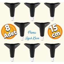 Elista Mobilya Ayağı Sehpa Tv Ünitesi Ayakları Yükseltici 15 cm Siyah Krom 8 Adet