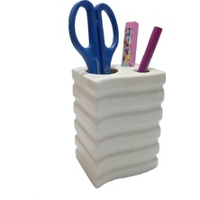 Aydogan's Kalemlik Kare Çizgili Model Seramik Ofis Gereci 8X6X11CM