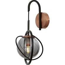 Aydogan's AP-60291-1BSY Siyah Boyalı Aplik E14 Metal Cam 22X24CM