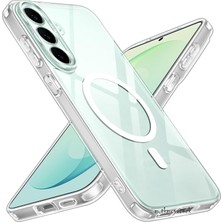 M.TK Moveteck Samsung Galaxy S26 Fe Kılıf Magsafe Wireless Kablosuz Şarj Destekli Sert Silikon Manyetik Şeffaf Kapak Silikon Malzeme ile Koruma