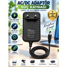 5V 2A Adaptör Plastik Kasa Güç Adaptörü 3.5x1.35 mm Uçlu Priz Tipi