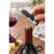 Yenilig 5 Adet Paslanmaz Çelik Tirbuşon – Şişe Açacağı, Burgu, Manuel Kolay Kullanım, Stainless Steel Corkscrew Bottle Opener