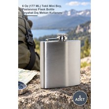 Yenilig 5 Adet Paslanmaz Çelik Matara – 6 Oz (177 Ml) Tekli Mini Boy, Paslanmaz Flask Bottle Seyahat Dış Mekan Kullanımı