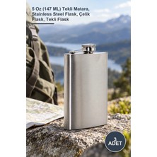 Yenilig 3 Adet Paslanmaz Çelik Matara – 5 Oz (147 Ml) Tekli Matara, Stainless Steel Flask, Çelik Flask, Tekli Flask