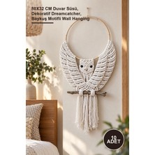 Yenilig 10 Adet Baykuşlu Düş Kapanı – 80X32 cm Duvar Süsü, Dekoratif Dreamcatcher, Baykuş Motifli Wall Hanging