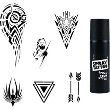 Tribal Kol Desenli Dark Siyah Sprey Geçici Dövme Seti
