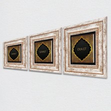 Aydogan's Dua Et, Şükret, Sabret Taş Duvar Tablosu - Çerçeveli Taş Tablo - Dekoratif Duvar Sanatı - Modern Ev ve Ofis Duvar Dekoru T3-31