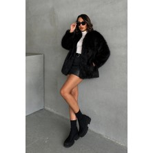 Caddebostan Moda Siyah Peluş Kaban Modern Premium Luxury Trend Tasarım Kaban