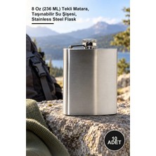 Yenilig 10 Adet Paslanmaz Çelik Matara – 8 Oz (236 Ml) Tekli Matara, Taşınabilir Su Şişesi, Stainless Steel Flask