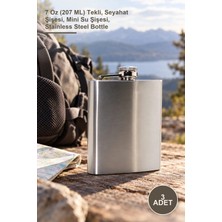 Yenilig 3 Adet Paslanmaz Çelik Matara – 7 Oz (207 Ml) Tekli, Seyahat Şişesi, Mini Su Şişesi, Stainless Steel Bottle