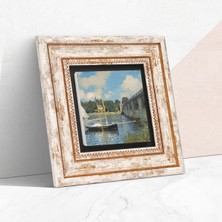 Aydogan's Claude Monet Argenteuil'de Köprü Taş Duvar Tablosu - Çerçeveli Taş Tablo - Dekoratif Duvar Sanatı - Modern Ev ve Ofis Duvar Dekoru T1-248
