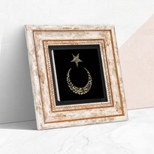Aydogan's Ay Yıldız Taş Duvar Tablosu - Çerçeveli Taş Tablo - Dekoratif Duvar Sanatı - Modern Ev ve Ofis Duvar Dekoru T1-152