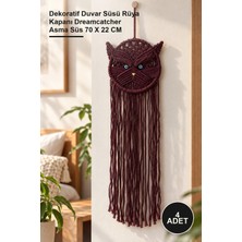 Yenilig 4 Adet Baykuşlu Düş Kapanı – Dekoratif Duvar Süsü Rüya Kapanı Dreamcatcher Asma Süs 70 x 22 cm