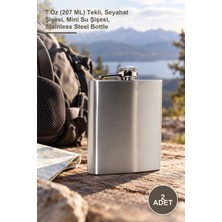 Yenilig 2 Adet Paslanmaz Çelik Matara – 7 Oz (207 Ml) Tekli, Seyahat Şişesi, Mini Su Şişesi, Stainless Steel Bottle