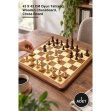 Yenilig 1 Adet Ahşap Satranç Tahtası – 43 x 43 cm Oyun Tahtası, Wooden Chessboard, Chess Board