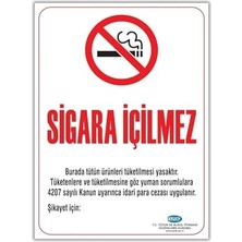Sigara Içلmez Uyarı Ikaz Levhası, Folyo Baskı, 50X70 cm