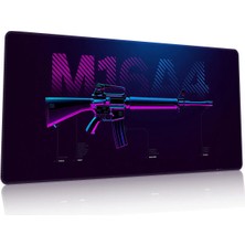 Duvarda Pubg M16 Gaming Oyuncu 90X40 cm Mousepad Kaymaz Taban Xl Mousepad