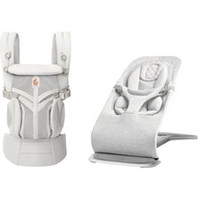 Ergobaby Bouncer & Taşıyıcı Seti | Evolve Light Grey & Omni Classic Mesh Pearl Grey