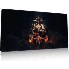 Duvarda Titus Warhammer Gaming Oyuncu 90X40 cm Mousepad Dikişli Kaymaz Taban Xl