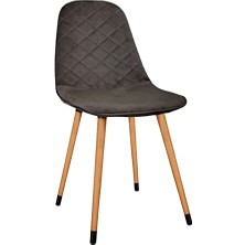 Truva Ergonomik Ahşap Ayaklı Dikişli Kaliteli Sandalye (Antrasit)