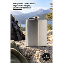 Yenilig 3 Adet Paslanmaz Çelik Matara – 8 Oz (236 Ml) Tekli Matara, Taşınabilir Su Şişesi, Stainless Steel Flask