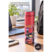Yenilig 2 Adet Termos – Anime Baskılı Dijital Göstergeli 500 ml Paslanmaz Çelik Seyahat Matara, Thermos, Thermal Flask, Su Şişesi
