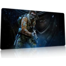Duvarda Call Of Duty Oyuncu Gaming 90X40 cm Mouse Pad Dikişli Kaymaz Taban Xl Mousepad