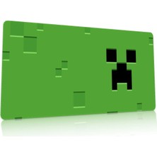 Duvarda Minecraft Gaming Oyuncu 90X40 cm Mousepad Dikişli Kaymaz Taban Xl