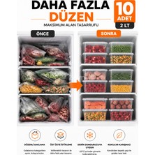 Zeyn Gross 10'lu Kendinden Kapaklı 2 Litre Saklama Kabı | Bpa Free Derin Dondurucu ve Buzdolabı Düzenleyici