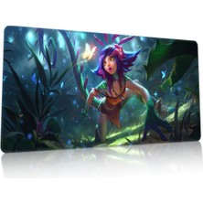 Duvarda League Of Legends Neeko Gaming Oyuncu 90X40 cm Mousepad Dikişli Kaymaz Taban Xl