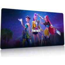 Duvarda Fortnite Gaming Oyuncu 90X40 cm Mousepad Kaymaz Taban Xl Mousepad