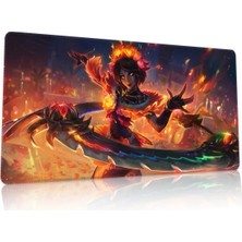 Duvarda League Of Legends Qiyana Gaming Oyuncu 90X40 cm Mousepad Dikişli Kaymaz Taban Xl
