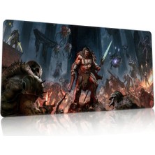 Duvarda Doom Gaming Oyuncu 90X40 cm Mousepad Dikişli Kaymaz Taban Xl