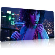 Duvarda Gta 6 Oyuncu Gaming 90X40 cm Mouse Pad Dikişli Kaymaz Taban Xl Mousepad