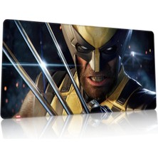 Duvarda Wolverine Gaming Oyuncu 90X40 cm Mousepad Kaymaz Taban Xl Mousepad