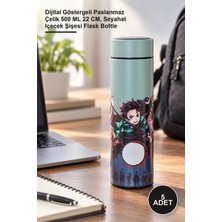 Yenilig 5 Adet Anime Baskılı Termos – Dijital Göstergeli Paslanmaz Çelik 500 ml 22 Cm, Seyahat Içecek Şişesi Flask Bottle