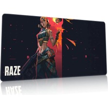 Duvarda Valorant Raze Gaming Oyuncu 90X40 cm Mouse Pad Dikişli Kaymaz Tabanlı Xl Mousepad