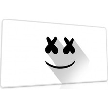 Duvarda Marshmello Gaming Oyuncu 90X40 cm Mousepad Kaymaz Taban Xl Mousepad