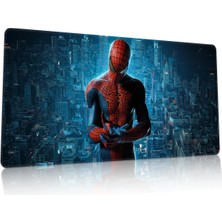 Duvarda Spider Man Gaming Oyuncu 90X40 cm Mousepad Kaymaz Taban Xl Mousepad